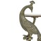 Peacock Side Table with White Marble Top | Decorative Sculptural End Table | Aluminum Base | Antique Brass Accent Table for Living Room | 10x10x29"